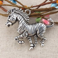 Colgantes Animales de Aleación de Zinc, Caballo, chapado en color de plata antigua, libre de níquel, plomo & cadmio, 50x40mm, agujero:aproximado 2mm, 40PCs/Grupo, Vendido por Grupo