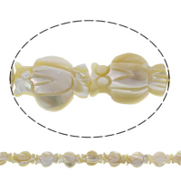 Natural Yellow Shell Helmet, Keltainen kuori, Pöllö, luonnollinen, 20x15x4mm, Reikä:N. 1mm, N. 20PC/Strand, Myyty Per N. 15.5 tuuma Strand