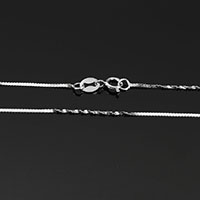 Cadena del collar de plata esterlina 925, plata de ley 925, longitud diferente para la opción, 1mm, 10Strandsfilamento/Grupo, Vendido por Grupo