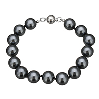 Glass Pearl Bracelet zinc alloy magnetic clasp platinum color plated  Length Approx 7.5 Inch Sold By Lot