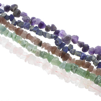 gemstone Chips, Ædelsten, Nuggets, forskellige materialer til valg, Grade AAA, 10x15mm-19x22mm, Hole:Ca. 1mm, Ca. 35pc'er/Strand, Solgt Per 15 inch Strand