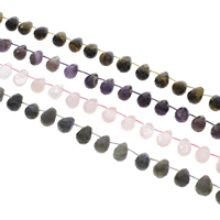 Mixed Gemstone Helmet, Jalokivi, Kyynel, eri materiaaleja valinta & kasvot, luokan AAA, 10x13mm-11x15mm, Reikä:N. 1mm, N. 28PC/Strand, Myyty Per 15 tuuma Strand