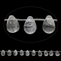 Φυσικό Σαφή χαλαζία χάντρες, Clear Quartz, Teardrop, φυσικός, ΑΑΑ, 13x18mm, Τρύπα:Περίπου 1.5mm, Περίπου 22PCs/Strand, Sold Per Περίπου 15 inch Strand