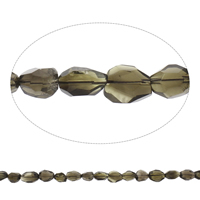 Prirodnog dimnog kvarca kuglice, prirodan, faceted, Razred AAA, 12x15x10mm-17x18x13mm, Rupa:Približno 2mm, Približno 22računala/Strand, Prodano Per Približno 15 inčni Strand