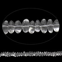 Naturlige klar kvarts perler, Clear Quartz, Grade AAA, 14x5mm-17x10mm, Hole:Ca. 1mm, Ca. 52pc'er/Strand, Solgt Per Ca. 15 inch Strand