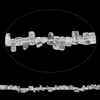 Grânulos de quartzo natural clara, Cristal branco, Retângulo, naturais, Grade AAA, 5x10x3mm-6x10x5mm, Buraco:Aprox 1mm, Aprox 110PCs/Strand, vendido para Aprox 15 inchaltura Strand