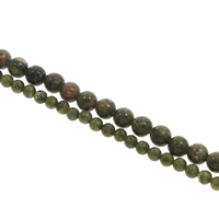 Unakit Perlen, Unakite, rund, verschiedene Größen vorhanden, Bohrung:ca. 1mm, Länge ca. 15 ZollInch, verkauft von Tasche