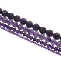 Natuurlijke Amethyst kralen, Amethist, Ronde, Februari Birthstone & verschillende grootte voor keus, Gat:Ca 1mm, Lengte Ca 15 inch, Verkocht door Bag