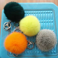 Key Chain, Plush, med Zinc Alloy, forgyldt, flere farver til valg, 80mm, 10pc'er/Lot, Solgt af Lot