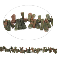 Drágakő chips, Unakite, Nuggets, 7x14x3mm-10x20x6mm, Lyuk:Kb 1mm, Hossz Kb 15 inch, 5Strands/Bag, Kb 105PC-k/Strand, Által értékesített Bag