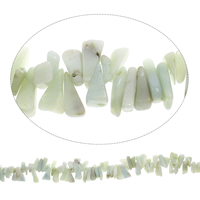 Gemstone čipy, Amazonite, Nuggets, 8x16x5mm-12x22x9mm, Otvor:Cca 0.8mm, Délka Cca 15 inch, 5přediva/Bag, Cca 100PC/Strand, Prodáno By Bag