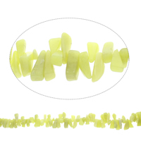 gemstone Chips, Jade Lemon, Nuggets, 8x16x5mm-12x22x9mm, Hole:Ca. 0.8mm, Længde Ca. 15 inch, 5Strands/Bag, Ca. 98pc'er/Strand, Solgt af Bag