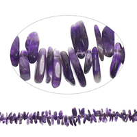 Chips Gemstone, ametista, Pepite, Portafortuna del mese di febbraio, 5x11mm-8x20mm, Foro:Appross. 0.8mm, Lunghezza Appross. 15 pollice, 5Strandstrefolo/borsa, Appross. 110PC/filo, Venduto da borsa