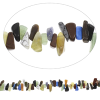 Chips Gemstone, pietra preziosa, Pepite, 6x10mm-16x25mm, Foro:Appross. 0.8mm, Lunghezza Appross. 15 pollice, 5Strandstrefolo/borsa, Appross. 100PC/filo, Venduto da borsa