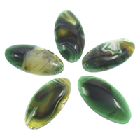 agate lace cabochon, dos plat, vert, 23x46x5mm-25x48x7mm, 10PC/sac, Vendu par sac