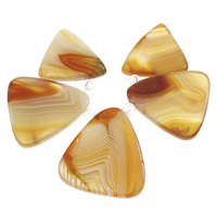 Perles suspendus de pierres précieuses Diplômé, agate lace, avec cristal, triangle, facettes, Jaune, 21x22x5mm-29x32x5mm, Trou:Environ 1.5mm, Vendu par fixé