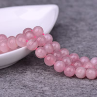 Prirodna ruža kvarca kuglice, Rose Quartz, Krug, prirodan, različite veličine za izbor, Rupa:Približno 1-2mm, Prodano Per Približno 15 inčni Strand