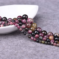 tourmaline goutte, Rond, naturel, Birthstone octobre & normes différentes pour le choix, Trou:Environ 1-2mm, Vendu par Environ 15 pouce brin