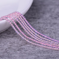 Přírodní Quartz Korálek, Kolo, imitace krystal růžový opál, 2mm, Otvor:Cca 0.5mm, Délka Cca 15 inch, 5přediva/Lot, Cca 190PC/Strand, Prodáno By Lot