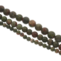 Unakite Beads, Runde, forskellig størrelse for valg, Hole:Ca. 1mm, Solgt Per Ca. 15 inch Strand