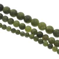 Jade Canada Bead, Runde, forskellig størrelse for valg, Hole:Ca. 1mm, Solgt Per Ca. 15 inch Strand