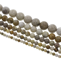 Chrysanthemum Stone Bead, Runde, naturlig, forskellig størrelse for valg, Hole:Ca. 1mm, Solgt Per Ca. 15 inch Strand