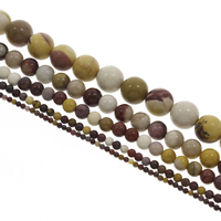 Yolk Stone Bead, Runde, forskellig størrelse for valg, Hole:Ca. 1mm, Solgt Per Ca. 15 inch Strand