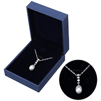 925 Sterling Silver Pearl muince, le Pearl Fionnuisce, nádúrtha, gan bhosca & micrea réiteach zirconia ciúbach, 24.5mm, 8.5x13mm, Poll:Thart 2x3mm, Díolta Per Thart 18 Inse Snáithe