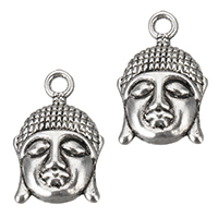 Buddhistiska smycken hängande, Zink Alloy, Buddha, antik silver pläterad, nickel, bly och kadmium gratis, 14.50x22x4.50mm, Hål:Ca 2.5mm, 200PC/Lot, Säljs av Lot