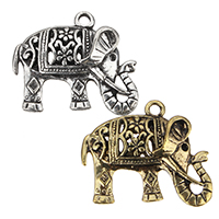 Zink legering hanger Rhinestone instelling, Zinc Alloy, Olifant, plated, meer kleuren voor de keuze, nikkel, lood en cadmium vrij, 26x22x9.50mm, Gat:Ca 2mm, Binnendiameter:Ca 1mm, 50pC's/Lot, Verkocht door Lot