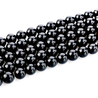 Natural Black Obsidian Beads Round Approx 1mm Sold Per Approx 15 Inch Strand