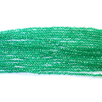 Natural Green Agaat kralen, Groene Agaat, Ronde, natuurlijk, verschillende grootte voor keus & gefacetteerde, Gat:Ca 0.5mm, Lengte Ca 16 inch, Verkocht door Lot