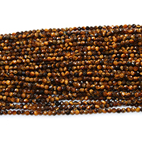 Tiger Eye Kralen, Ronde, natuurlijk, verschillende grootte voor keus & gefacetteerde, Gat:Ca 0.5mm, Lengte Ca 16 inch, Verkocht door Lot