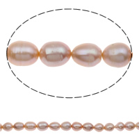 Rice Kulturan Slatkovodni Pearl perle, Riža, prirodan, roze, 11-12mm, Rupa:Približno 0.8mm, Prodano Per Približno 15 inčni Strand