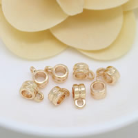 Ottone Bail perline, 24k oro placcato, assenza di nichel,piombo&cadmio, 6x9x4mm, Foro:Appross. 1.5mm, 3.8mm, 100PC/lotto, Venduto da lotto