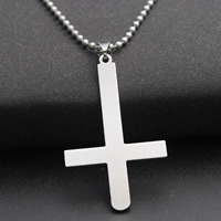 Jewelry Cruach dhosmálta muince, Cross, slabhra liathróid, dath bunaidh, Fad Thart 19.6 Inse, 30Snáitheanna/Lot, Díolta De réir Lot