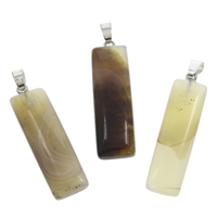 Pendants Agate Lása, le iarann ​​bannaí, Dronuilleog, dath platanam plátáilte, daite, dathanna measctha, 11x35x8mm-13x42x9mm, Poll:Thart 3x5mm, 10ríomhairí pearsanta/Mála, Díolta De réir Mála