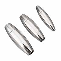 Stainless Steel Magnetlås, Oval, forskellig størrelse for valg, oprindelige farve, 10pc'er/Lot, Solgt af Lot