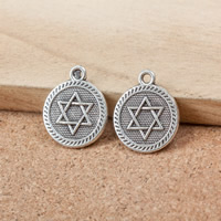 Zinc Alloy Flat Round Pendants antique silver color plated nickel lead & cadmium free Approx 2mm Sold By Lot