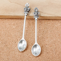 Zinklegering Tool Hangers, Zinc Alloy, Spoon, antiek zilver plated, nikkel, lood en cadmium vrij, 59x11x18mm, Gat:Ca 1.5mm, 130pC's/Lot, Verkocht door Lot