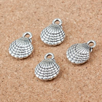 Zinc Alloy Pendler, Shell, antik sølv farve forgyldt, nikkel, bly & cadmium fri, 13x10x4mm, Hole:Ca. 2mm, 500pc'er/Lot, Solgt af Lot