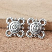 Conector de liga de zinco, banho de cor prata antiga, laço de 2/2, níquel, chumbo e cádmio livre, 17x14x3mm, Buraco:Aprox 2mm, 300PCs/Lot, vendido por Lot