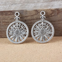 Zinc Alloy Flat Round Pendants antique silver color plated nickel lead & cadmium free Approx 3mm Sold By Lot