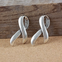 Awareness Ribbon vedhæng, Zinc Alloy, antik sølv farve forgyldt, nikkel, bly & cadmium fri, 31x15x4mm, Hole:Ca. 3mm, 200pc'er/Lot, Solgt af Lot