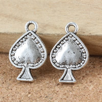 Sinc Alloy Pendants, dath airgid antique plátáilte, nicil, luaidhe & caidmiam saor in aisce, 19x12x2mm, Poll:Thart 2mm, 300ríomhairí pearsanta/Lot, Díolta De réir Lot