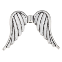 Zinklegering Sieraden Kralen, Zinc Alloy, Angel Wing, antiek zilver plated, lood en cadmium vrij, 35x26x4mm, Gat:Ca 1.5mm, 200pC's/Bag, Verkocht door Bag