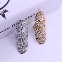 Zinc Alloy Full fingerring, forgyldt, med rhinestone, flere farver til valg, bly & cadmium fri, 20x55mm, Størrelse:10, Solgt af PC