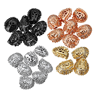 Kubisk Zirconia Micro Pave Messing Perler, Egyptisk Farao, forgyldt, Micro Pave cubic zirconia & hule, flere farver til valg, nikkel, bly & cadmium fri, 13x15x8.50mm, Hole:Ca. 2mm, 10pc'er/Lot, Solgt af Lot