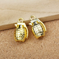 Pendentifs en alliage de zinc, Grenade, Placage de couleur d'or, protéger l'environnement, sans nickel, plomb et cadmium, 22x13x11mm, Trou:Environ 3mm, 100PC/lot, Vendu par lot