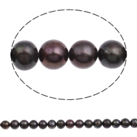 Grânulos pérolas cultivads de água doce, Pérolas de água doce, Batata, preto, 9-10mm, Buraco:Aprox 0.8mm, vendido para Aprox 15.5 inchaltura Strand